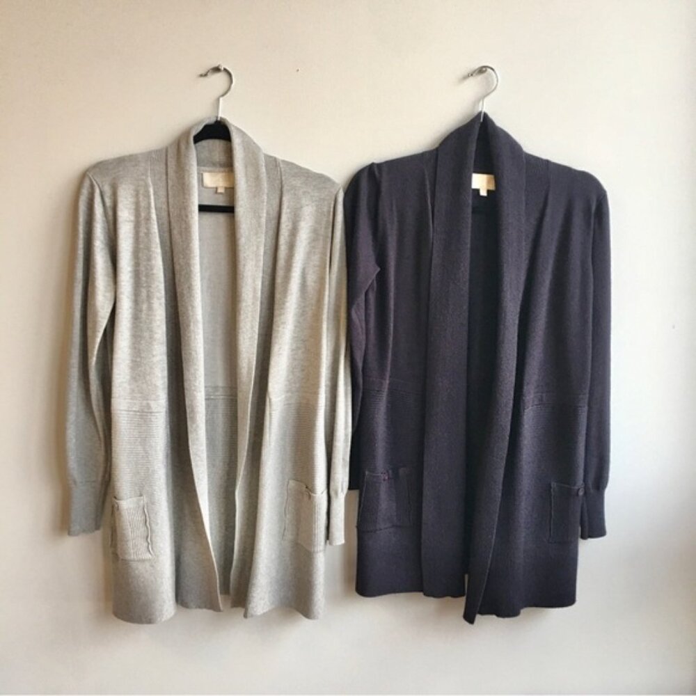 2 x Joan Vass Open-Front Cardigan